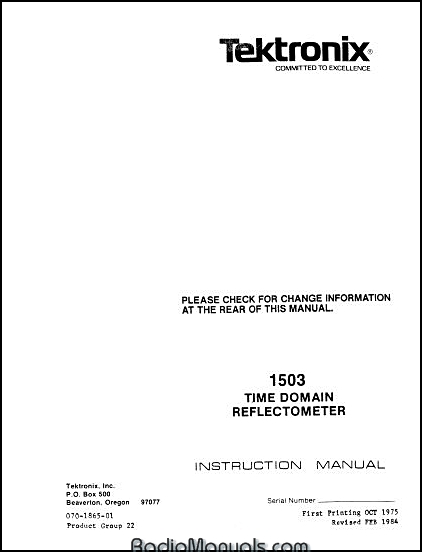 Tektronix 1503 Service Manual